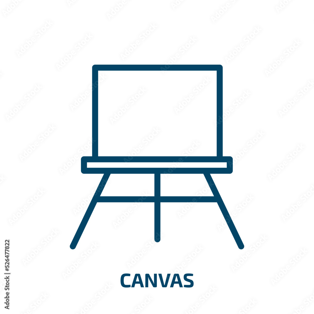 canvas icon from education collection. Thin linear canvas, bag, work outline icon isolated on white background. Line vector canvas sign, symbol for web and mobile canvas icon from education collection. Thin linear canvas, bag, work outline icon isolated on white background. Line vector canvas sign, symbol for web and mobile
