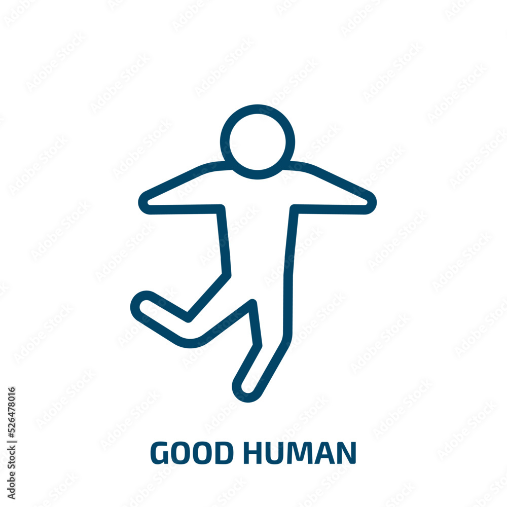 good human icon from feelings collection. Thin linear good human, human, good outline icon isolated on white background. Line vector good human sign, symbol for web and mobile good human icon from feelings collection. Thin linear good human, human, good outline icon isolated on white background. Line vector good human sign, symbol for web and mobile