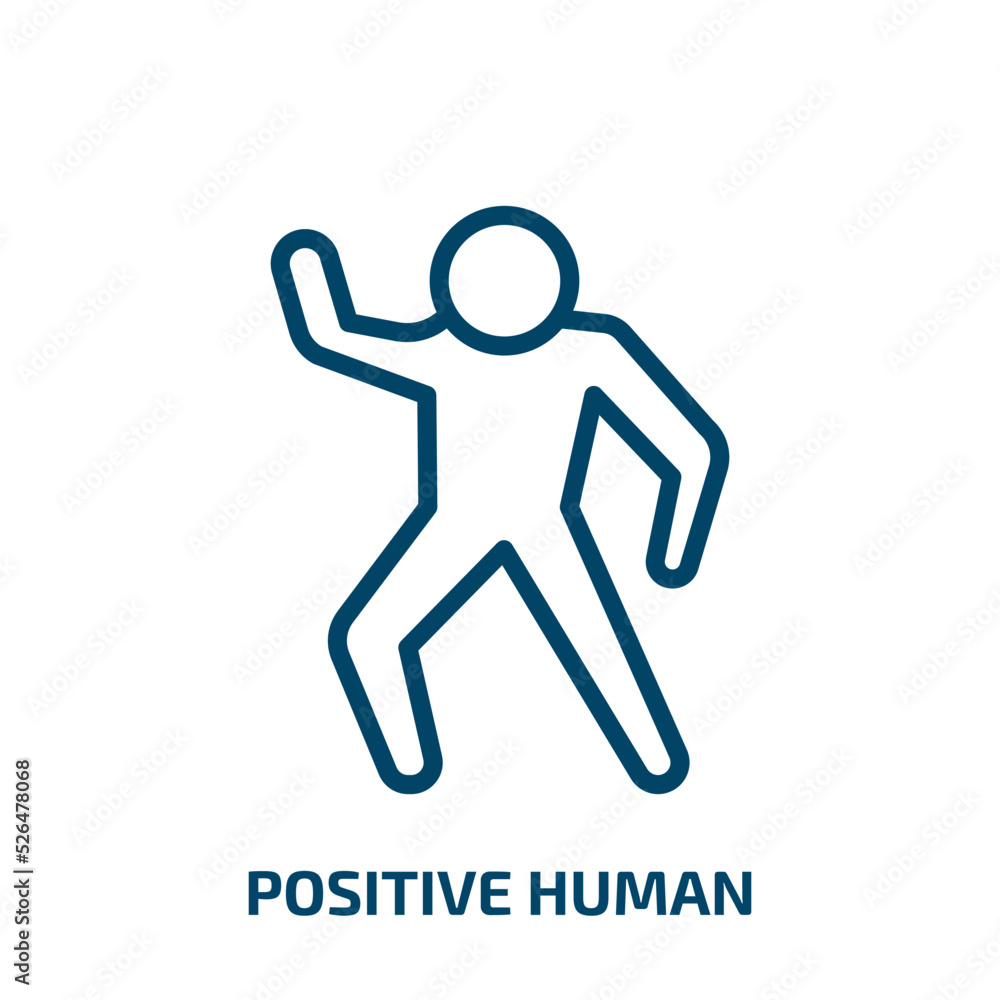 positive human icon from feelings collection. Thin linear positive human, human, positive outline icon isolated on white background. Line vector positive human sign, symbol for web and mobile positive human icon from feelings collection. Thin linear positive human, human, positive outline icon isolated on white background. Line vector positive human sign, symbol for web and mobile