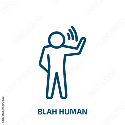 blah human icon from feelings collection. Thin linear blah human, cold, man outline icon isolated on white background. Line vector blah human sign, symbol for web and mobile