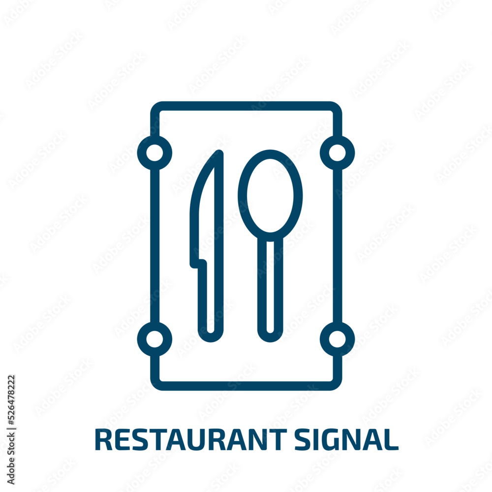 restaurant signal icon from food collection. Thin linear restaurant signal, signal, restaurant outline icon isolated on white background. Line vector restaurant signal sign, symbol for web and mobile restaurant signal icon from food collection. Thin linear restaurant signal, signal, restaurant outline icon isolated on white background. Line vector restaurant signal sign, symbol for web and mobile