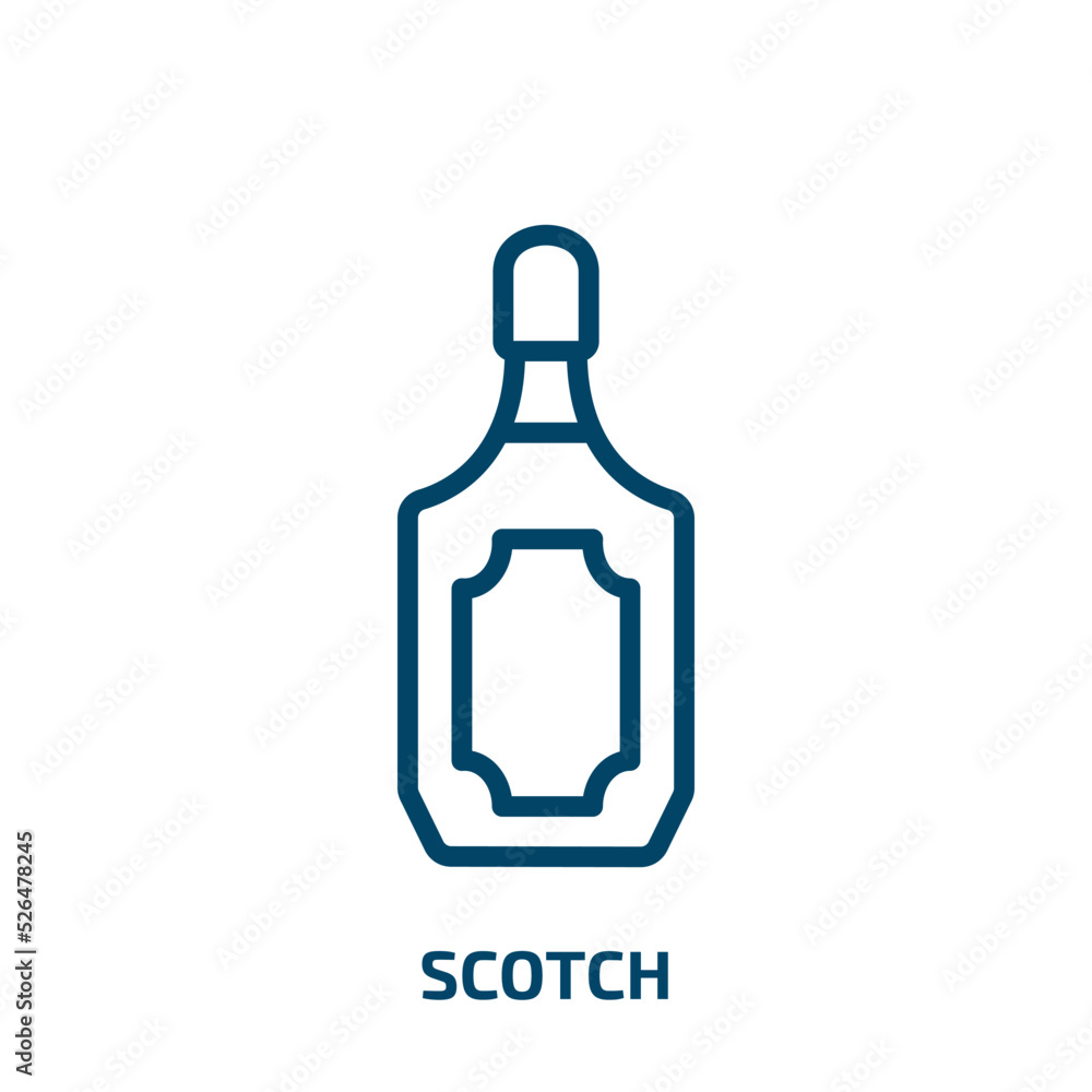 scotch icon from food collection. Thin linear scotch, bar, alcohol outline icon isolated on white background. Line vector scotch sign, symbol for web and mobile scotch icon from food collection. Thin linear scotch, bar, alcohol outline icon isolated on white background. Line vector scotch sign, symbol for web and mobile