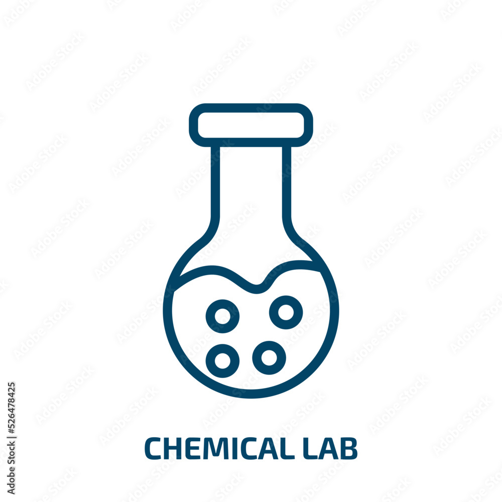 chemical lab icon from general collection. Thin linear chemical lab, medical, lab outline icon isolated on white background. Line vector chemical lab sign, symbol for web and mobile chemical lab icon from general collection. Thin linear chemical lab, medical, lab outline icon isolated on white background. Line vector chemical lab sign, symbol for web and mobile
