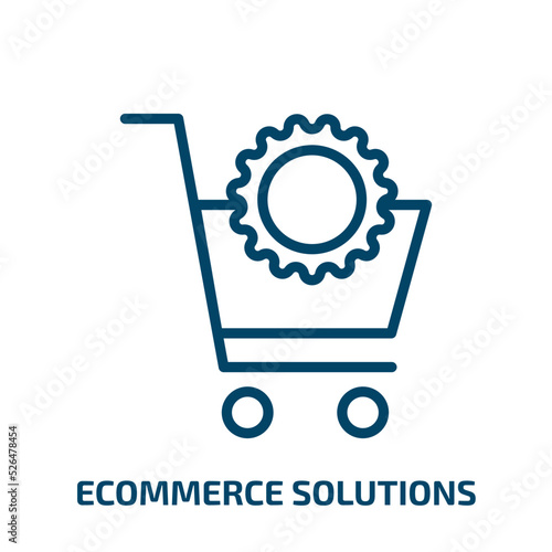 ecommerce solutions icon from general collection. Thin linear ecommerce solutions, solution, ecommerce outline icon isolated on white background. Line vector ecommerce solutions sign, symbol for web