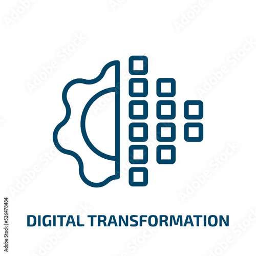 digital transformation icon from general collection. Thin linear digital transformation, digital, transformation outline icon isolated on white background. Line vector digital transformation sign,