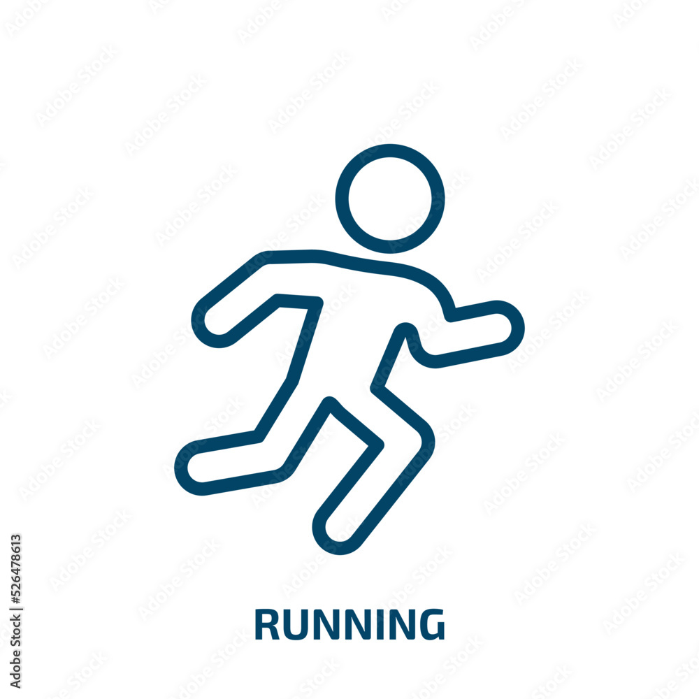 running icon from health and medical collection. Thin linear running, male, man outline icon isolated on white background. Line vector running sign, symbol for web and mobile