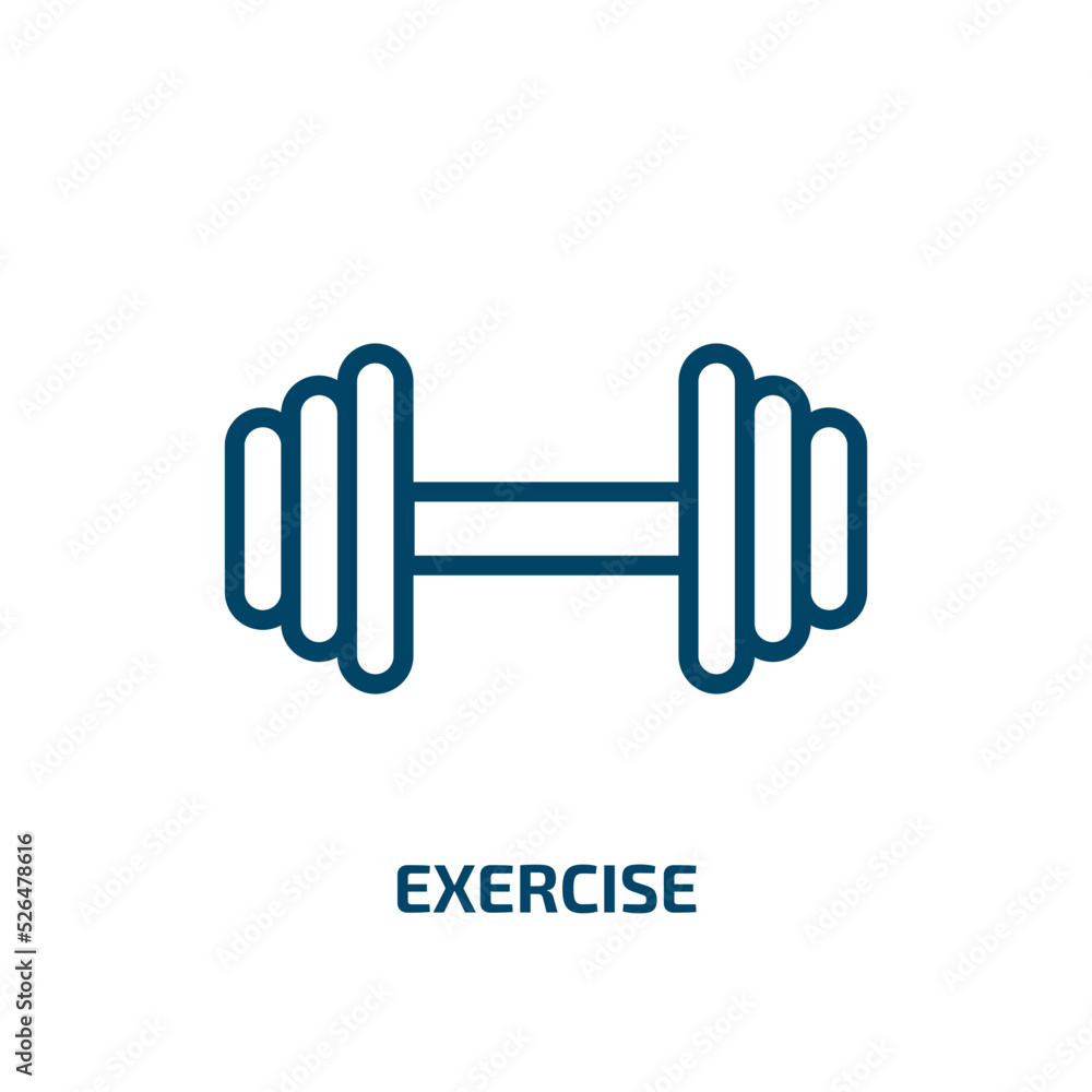 Obraz premium exercise icon from health and medical collection. Thin linear exercise, fitness, health outline icon isolated on white background. Line vector exercise sign, symbol for web and mobile