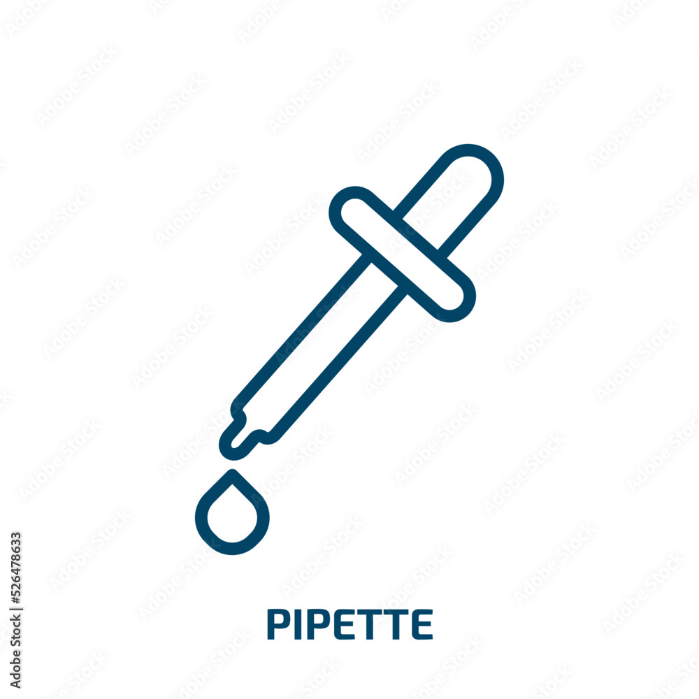 pipette icon from health and medical collection. Thin linear pipette, drop, medical outline icon isolated on white background. Line vector pipette sign, symbol for web and mobile pipette icon from health and medical collection. Thin linear pipette, drop, medical outline icon isolated on white background. Line vector pipette sign, symbol for web and mobile