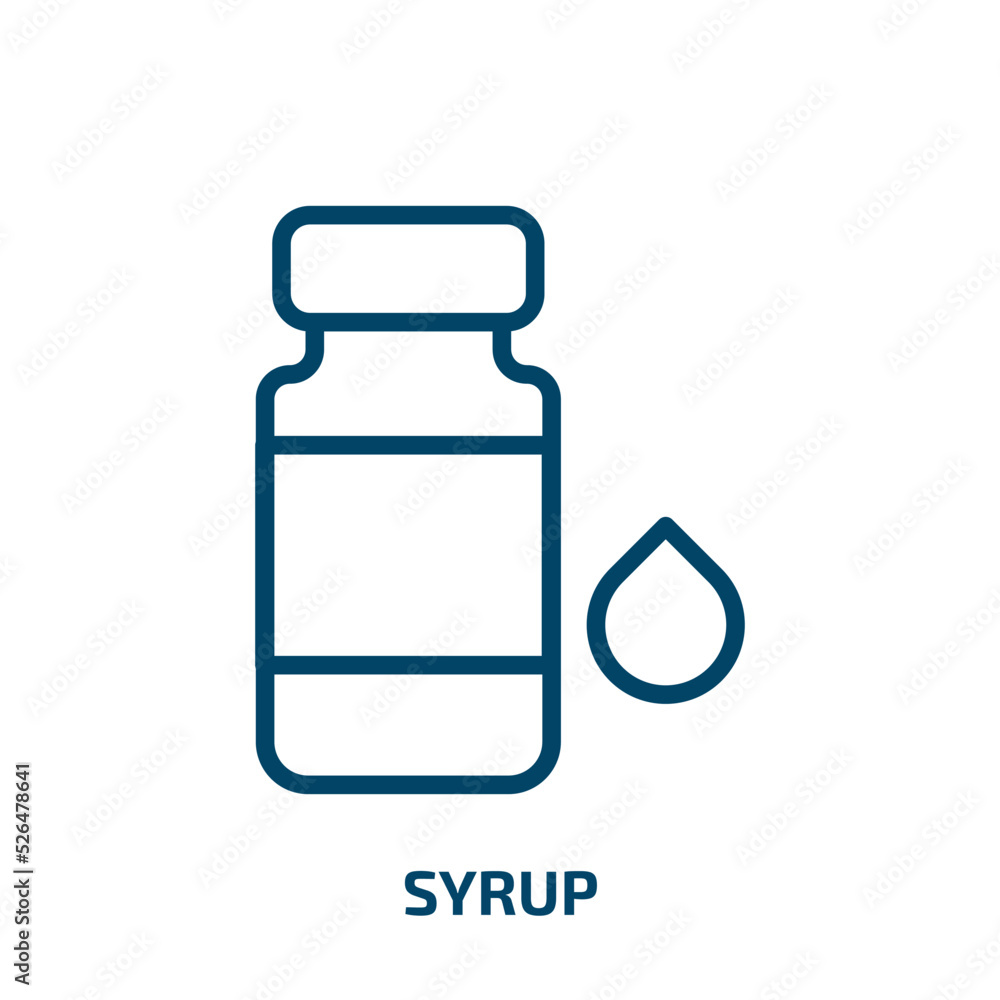 syrup icon from health and medical collection. Thin linear syrup, bottle, medicine outline icon isolated on white background. Line vector syrup sign, symbol for web and mobile syrup icon from health and medical collection. Thin linear syrup, bottle, medicine outline icon isolated on white background. Line vector syrup sign, symbol for web and mobile
