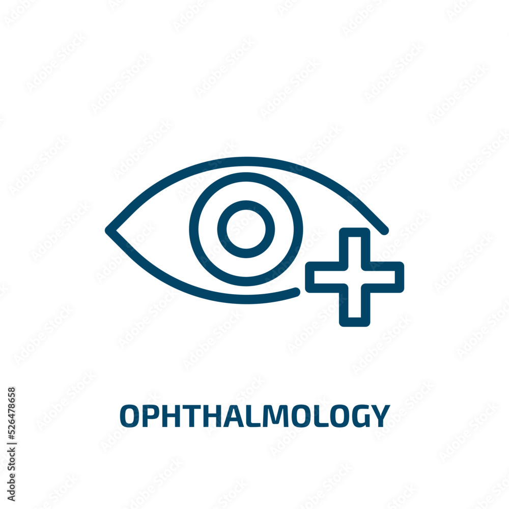 ophthalmology icon from health and medical collection. Thin linear ophthalmology, medical, care outline icon isolated on white background. Line vector ophthalmology sign, symbol for web and mobile ophthalmology icon from health and medical collection. Thin linear ophthalmology, medical, care outline icon isolated on white background. Line vector ophthalmology sign, symbol for web and mobile