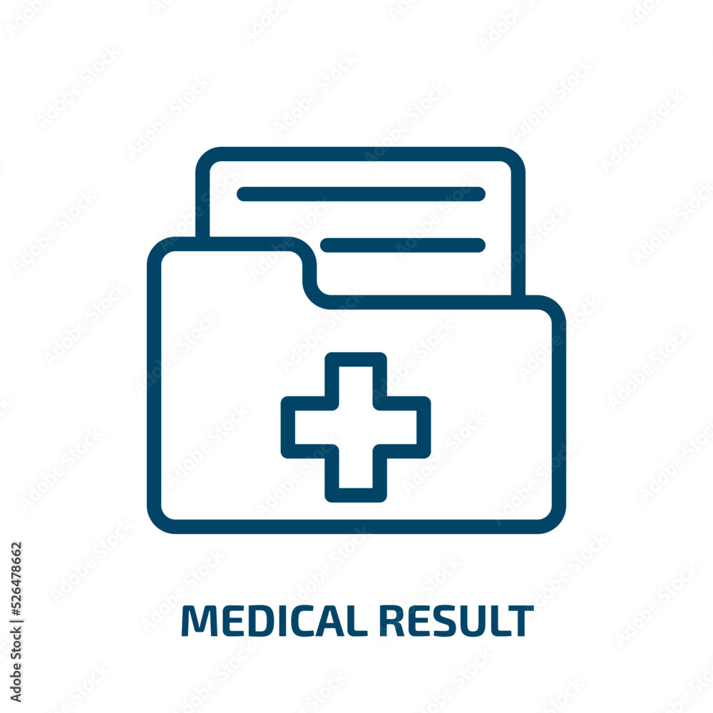medical result icon from health and medical collection. Thin linear medical result, medical, result outline icon isolated on white background. Line vector medical result sign, symbol for web and