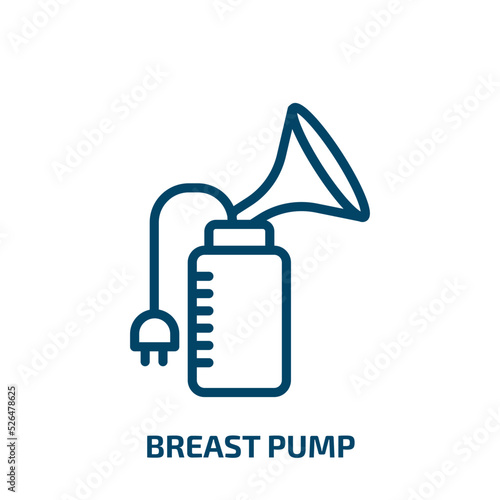 breast pump icon from health and medical collection. Thin linear breast pump, nursing, motherhood outline icon isolated on white background. Line vector breast pump sign, symbol for web and mobile