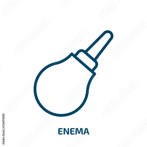 enema icon from health and medical collection. Thin linear enema, medical, health outline icon isolated on white background. Line vector enema sign, symbol for web and mobile