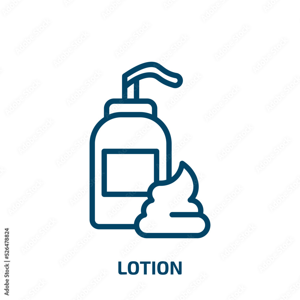 lotion icon from hotel and restaurant collection. Thin linear lotion, cream, cosmetic outline icon isolated on white background. Line vector lotion sign, symbol for web and mobile lotion icon from hotel and restaurant collection. Thin linear lotion, cream, cosmetic outline icon isolated on white background. Line vector lotion sign, symbol for web and mobile