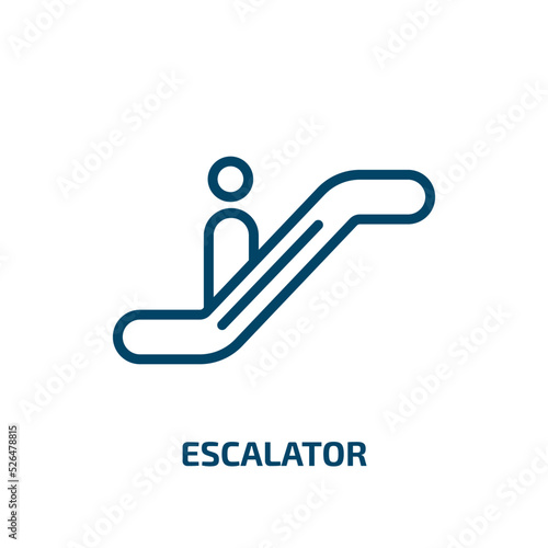 escalator icon from hotel and restaurant collection. Thin linear escalator, man, people outline icon isolated on white background. Line vector escalator sign, symbol for web and mobile