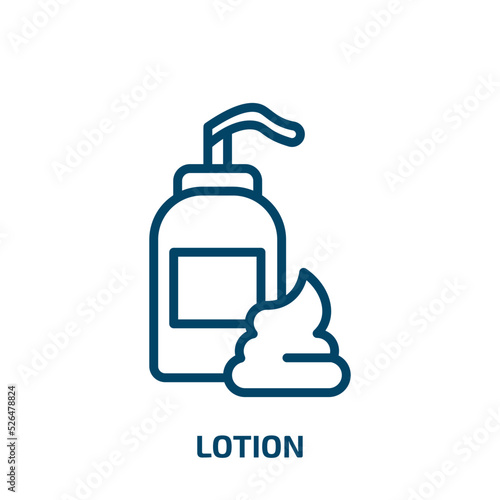 lotion icon from hotel and restaurant collection. Thin linear lotion, cream, cosmetic outline icon isolated on white background. Line vector lotion sign, symbol for web and mobile