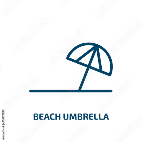 beach umbrella icon from hotel and restaurant collection. Thin linear beach umbrella, sea, beach outline icon isolated on white background. Line vector beach umbrella sign, symbol for web and mobile