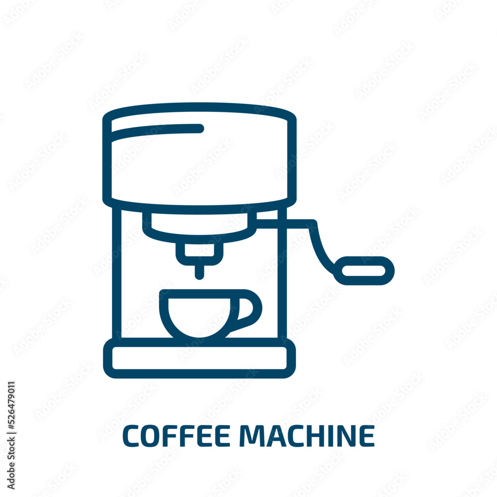 coffee machine icon from kitchen collection. Thin linear coffee machine, machine, coffee outline icon isolated on white background. Line vector coffee machine sign, symbol for web and mobile coffee machine icon from kitchen collection. Thin linear coffee machine, machine, coffee outline icon isolated on white background. Line vector coffee machine sign, symbol for web and mobile