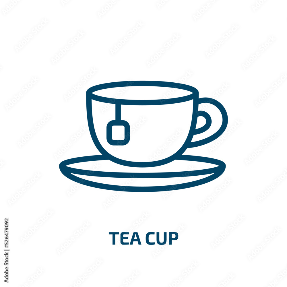 tea cup icon from kitchen collection. Thin linear tea cup, tea, drink outline icon isolated on white background. Line vector tea cup sign, symbol for web and mobile tea cup icon from kitchen collection. Thin linear tea cup, tea, drink outline icon isolated on white background. Line vector tea cup sign, symbol for web and mobile