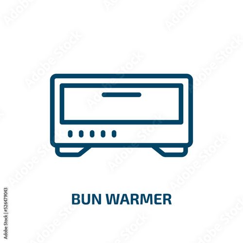 bun warmer icon from kitchen collection. Thin linear bun warmer, broiler, cooking outline icon isolated on white background. Line vector bun warmer sign, symbol for web and mobile