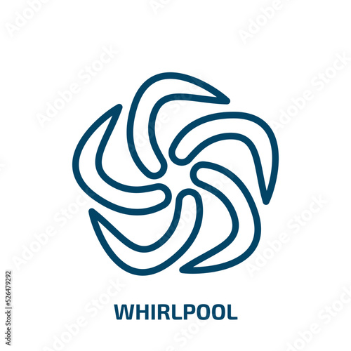 whirlpool icon from nature collection. Thin linear whirlpool  whirl  curl outline icon isolated on white background. Line vector whirlpool sign  symbol for web and mobile