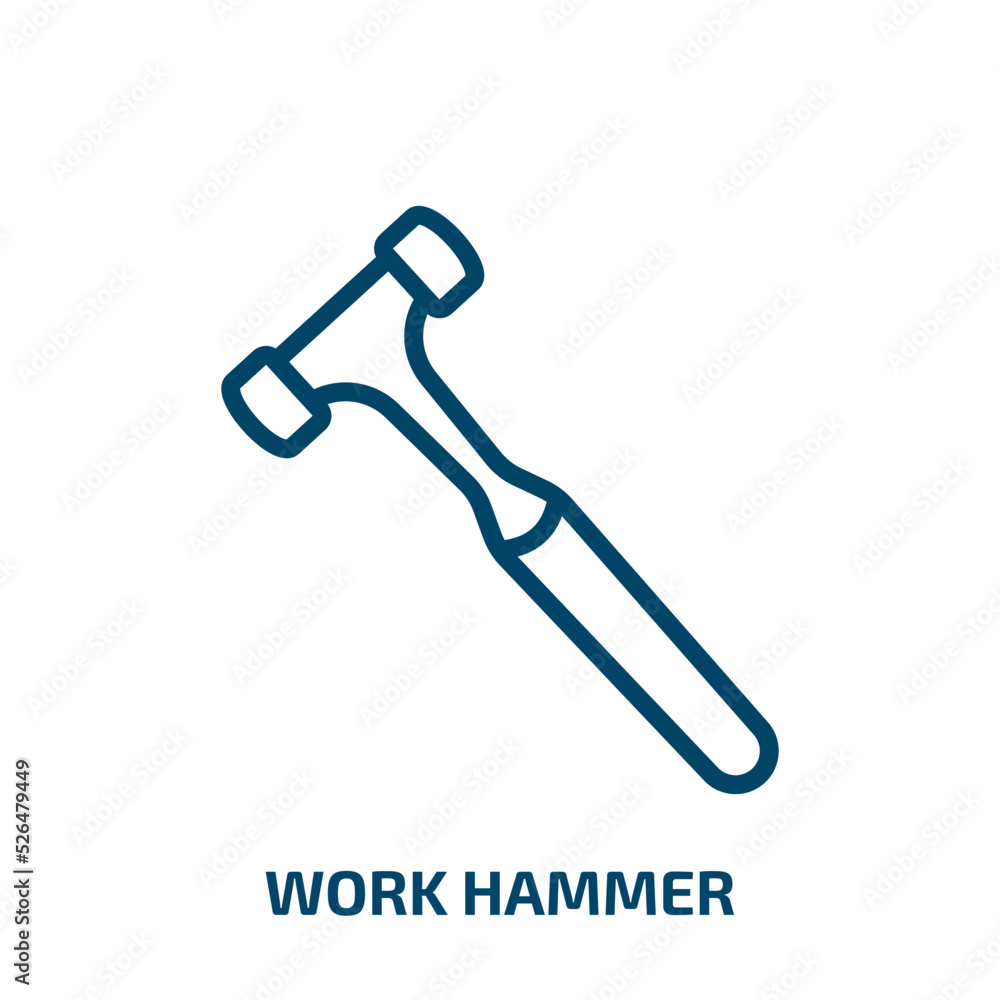 work hammer icon from other collection. Thin linear work hammer, work, hammer outline icon isolated on white background. Line vector work hammer sign, symbol for web and mobile work hammer icon from other collection. Thin linear work hammer, work, hammer outline icon isolated on white background. Line vector work hammer sign, symbol for web and mobile