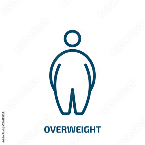 overweight icon from other collection. Thin linear overweight, mass, fitness outline icon isolated on white background. Line vector overweight sign, symbol for web and mobile photo