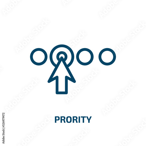 prority icon from other collection. Thin linear prority, simple, factory outline icon isolated on white background. Line vector prority sign, symbol for web and mobile