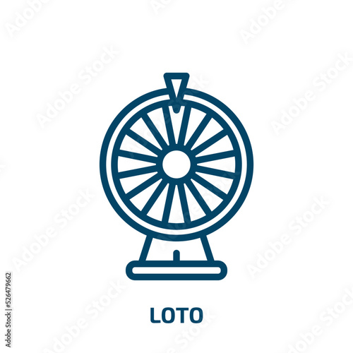 loto icon from other collection. Thin linear loto, beauty, lotus outline icon isolated on white background. Line vector loto sign, symbol for web and mobile