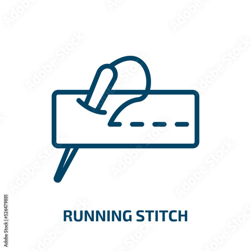 running stitch icon from sew collection. Thin linear running stitch, game, run outline icon isolated on white background. Line vector running stitch sign, symbol for web and mobile