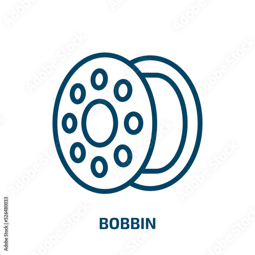 bobbin icon from sew collection. Thin linear bobbin, spool, industry outline icon isolated on white background. Line vector bobbin sign, symbol for web and mobile