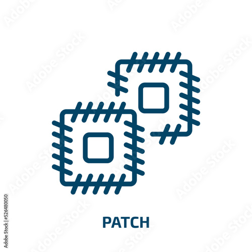 patch icon from sew collection. Thin linear patch, sticker, medical outline icon isolated on white background. Line vector patch sign, symbol for web and mobile