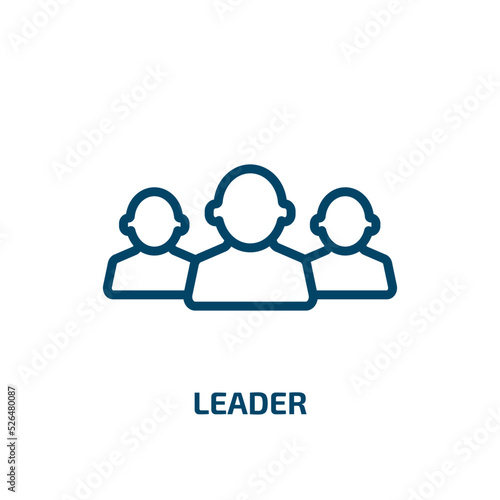 leader icon from success collection. Thin linear leader, businessman, business outline icon isolated on white background. Line vector leader sign, symbol for web and mobile