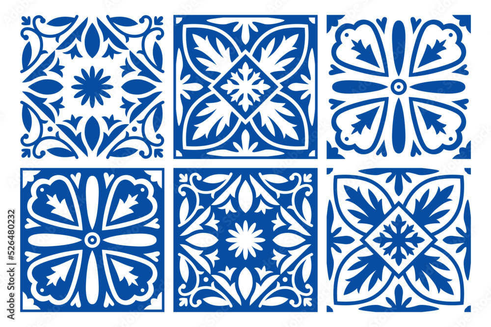 Mediterranean seamless navy blue ornaments, vector tile pattern, isolated elements Mediterranean seamless navy blue ornaments, vector tile pattern, isolated elements