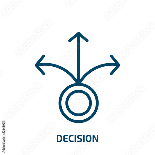 decision icon from startup stategy and success collection. Thin linear decision, internet, business outline icon isolated on white background. Line vector decision sign, symbol for web and mobile