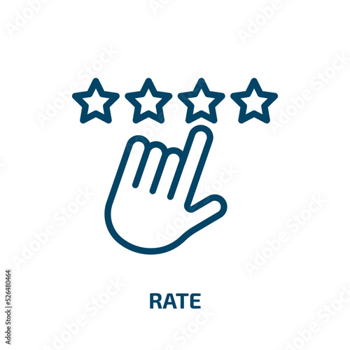 rate icon from success collection. Thin linear rate, price, financial outline icon isolated on white background. Line vector rate sign, symbol for web and mobile
