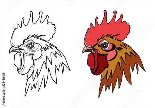 vector mascot of rooster head