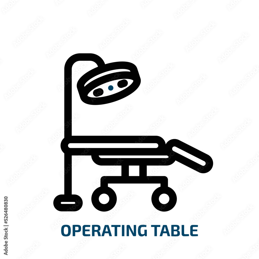 operating table icon from technology collection. Thin linear operating table, medical, operating outline icon isolated on white background. Line vector operating table sign, symbol for web and mobile operating table icon from technology collection. Thin linear operating table, medical, operating outline icon isolated on white background. Line vector operating table sign, symbol for web and mobile