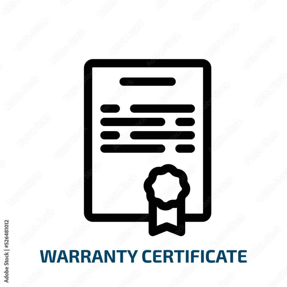 warranty certificate icon from technology collection. Thin linear