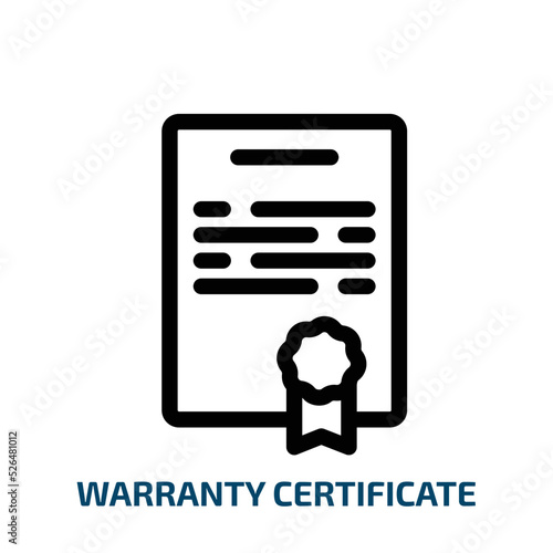 warranty certificate icon from technology collection. Thin linear warranty certificate, certificate, guarantee outline icon isolated on white background. Line vector warranty certificate sign, symbol