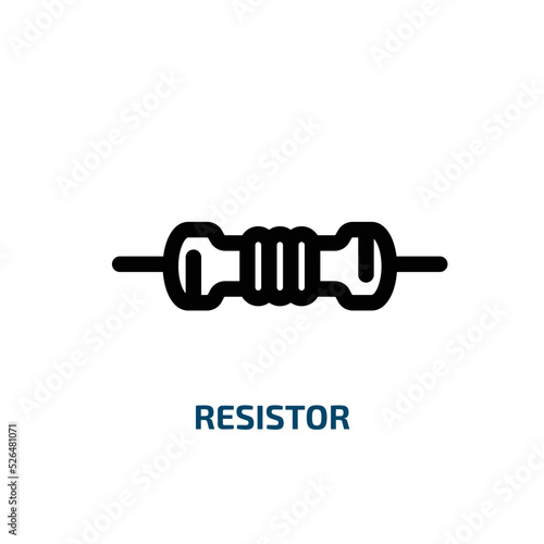 resistor icon from technology collection. Thin linear resistor, electrical, engineering outline icon isolated on white background. Line vector resistor sign, symbol for web and mobile