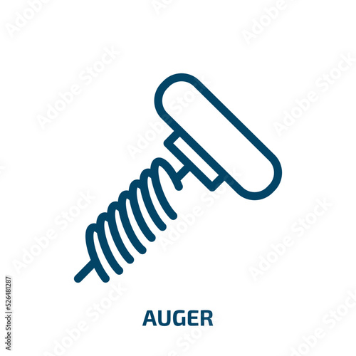 auger icon from tools and utensils collection. Thin linear auger, power, industrial outline icon isolated on white background. Line vector auger sign, symbol for web and mobile