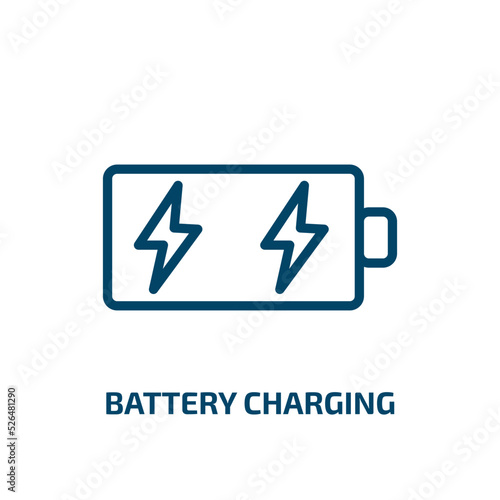 Free Download battery charging icon from tools and utensils collection. Thin linear battery charging, battery, power outline icon isolated on white background. Line vector battery charging sign, symbol for web and - GFXLoad