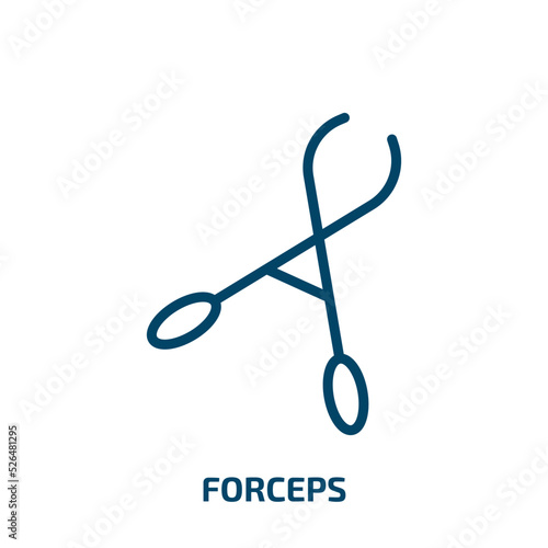 forceps icon from tools and utensils collection. Thin linear forceps, medical, beauty outline icon isolated on white background. Line vector forceps sign, symbol for web and mobile