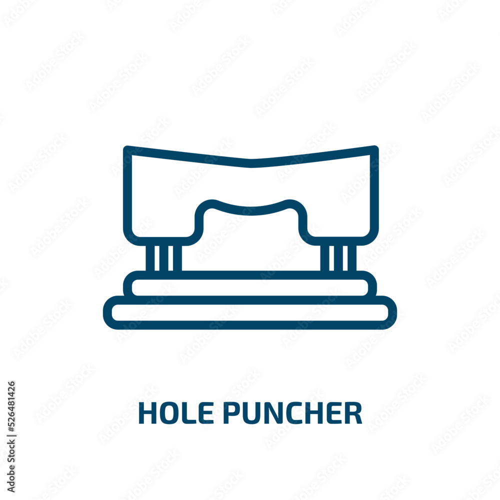 hole puncher icon from tools and utensils collection. Thin linear hole puncher, puncher, office outline icon isolated on white background. Line vector hole puncher sign, symbol for web and mobile
