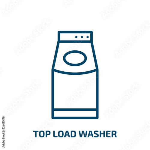 top load washer icon from tools and utensils collection. Thin linear top load washer, washer, laundry outline icon isolated on white background. Line vector top load washer sign, symbol for web and