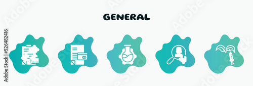 general filled icons set. flat icons such as credit history, bioengineering, hr solutions, gmo, compatibility icon collection. can be used web and mobile.
