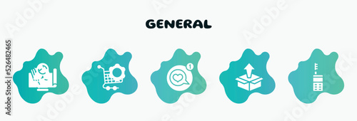 general filled icons set. flat icons such as procurement, message app, product release, laser measurement, matryoshka icon collection. can be used web and mobile.
