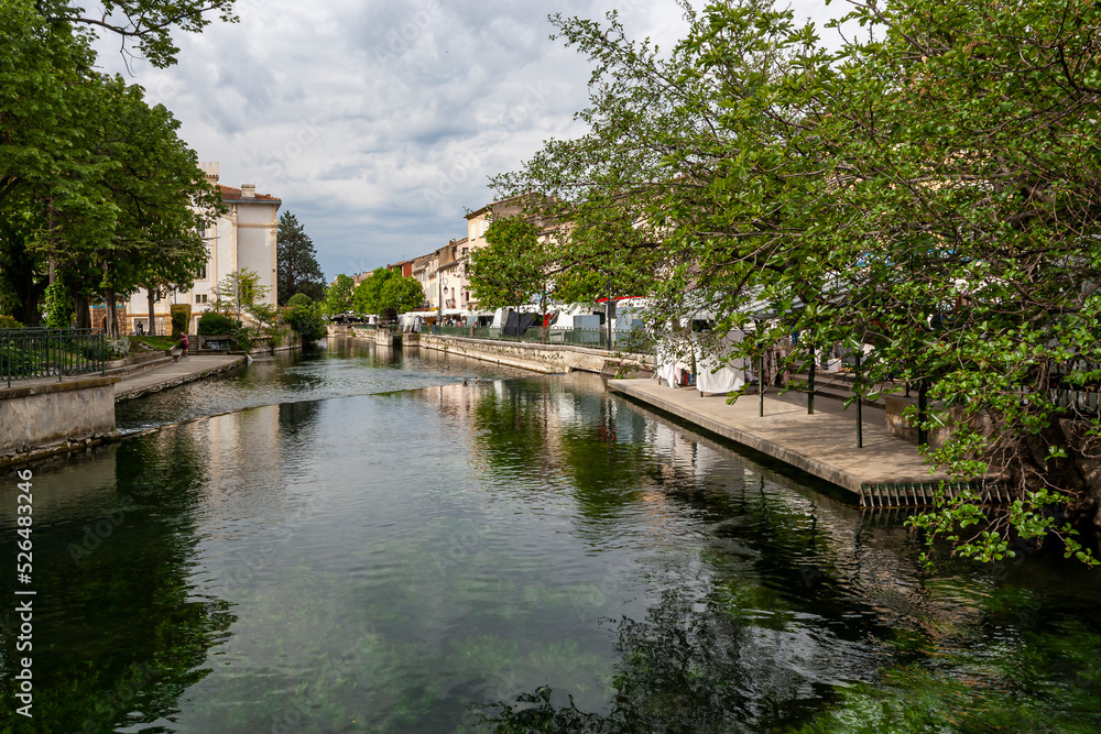 View of the Fontaine-de-Vaucluse village in Provence region, France