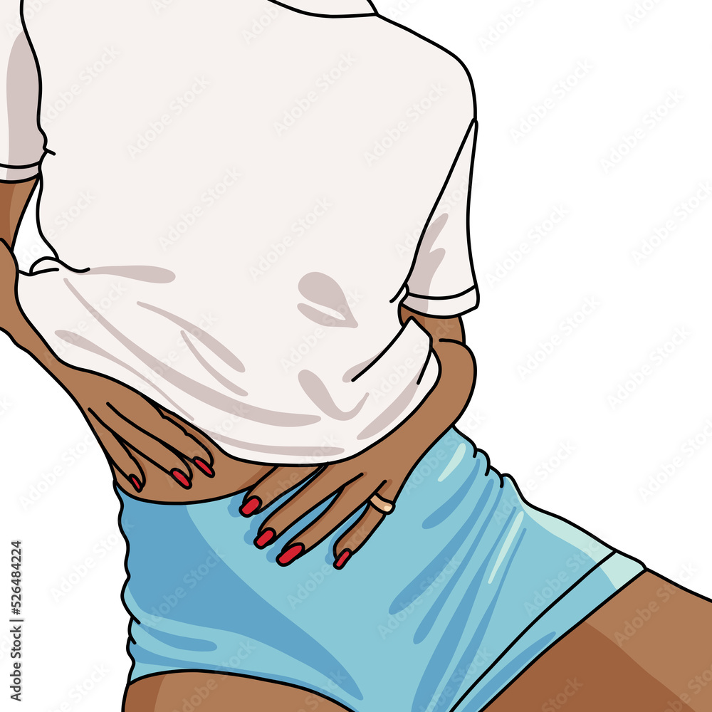 © sasa_elebea - Illustration of a Young Dark Skin Woman Wearing a White Blank Tshirt with Copy Space for Custom Branding Logo or Text. Mockup Template Isolated © sasa_elebea - Illustration of a Young Dark Skin Woman Wearing a White Blank Tshirt with Copy Space for Custom Branding Logo or Text. Mockup Template Isolated